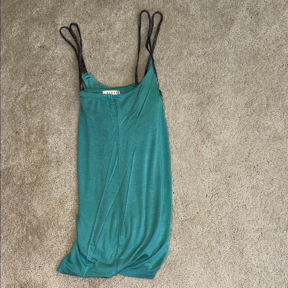 Kenner Teal Beaded Women's Criss Cross Strap Top - Picture 5 of 6